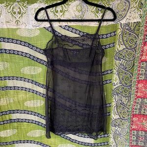 Vintage 90's Victoria's Secret Black Floral Sheer Babydoll Chemise Size Medium